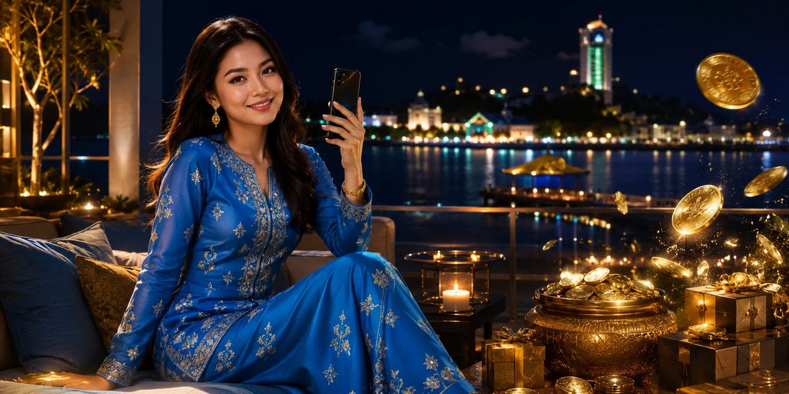 Pengguna Malaysia mengakses loteri melalui kasino mudah alih dengan baju kurung